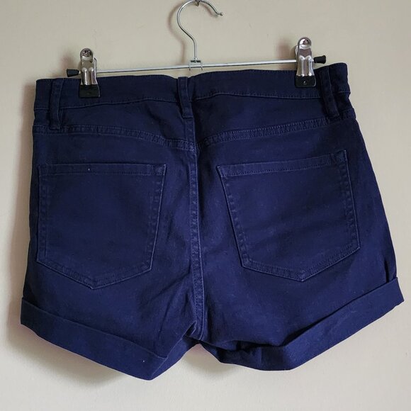 H&M Navy Blue Denim Shorts Size 6 - Picture 2 of 3